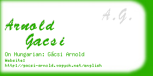 arnold gacsi business card