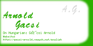 arnold gacsi business card